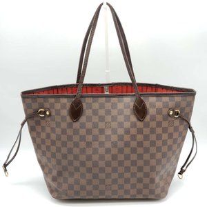 Louis Vuitton Neverfull MM Damier Ebene Tote Bag Brown Authentic